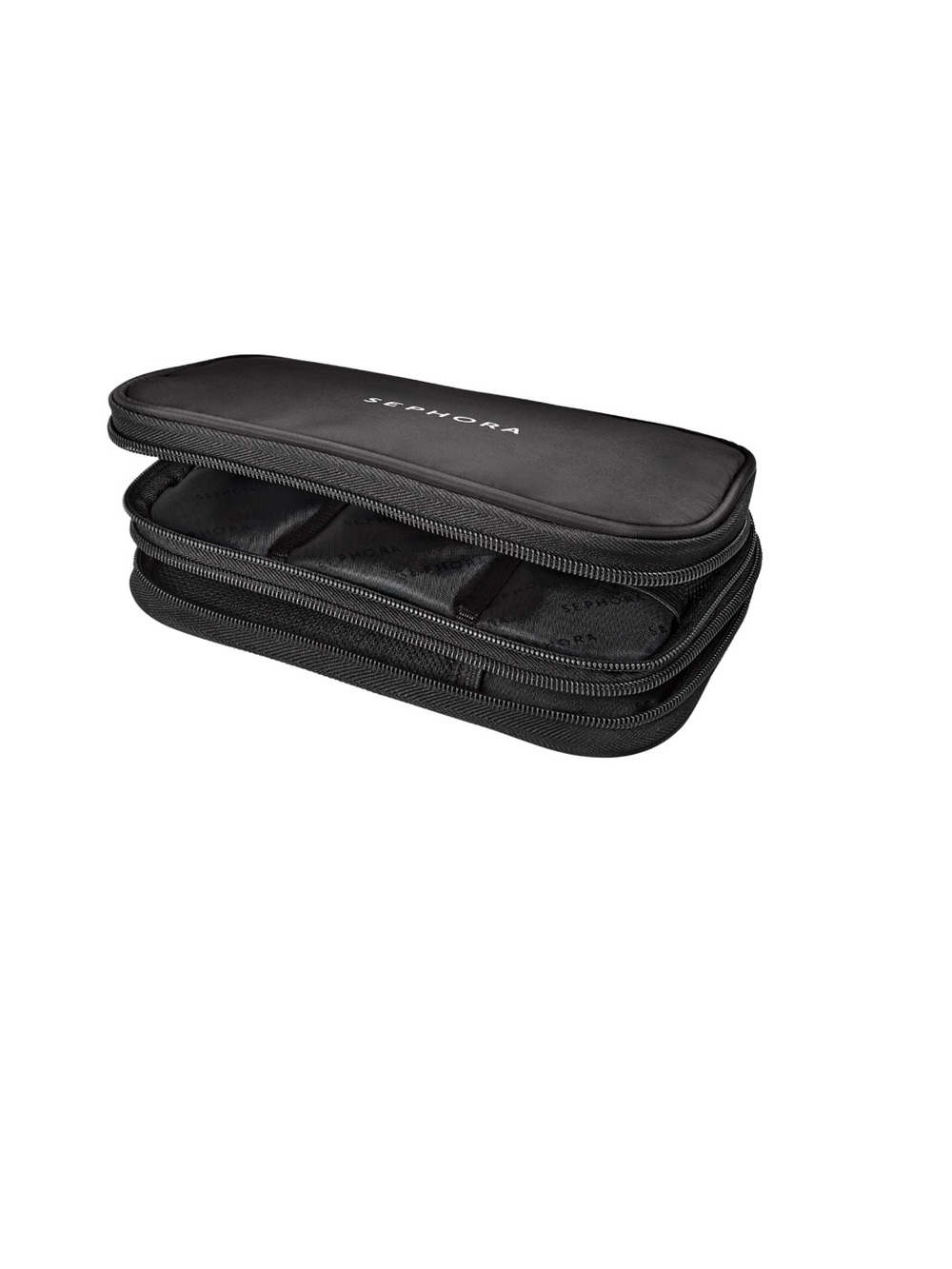Sephora Black Double-Zip Makeup Organiser new